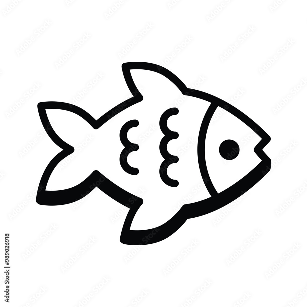 Simple fish icon perfect for seafood dishes and marine themes Simple fish icon perfect for seafood dishes and marine themes