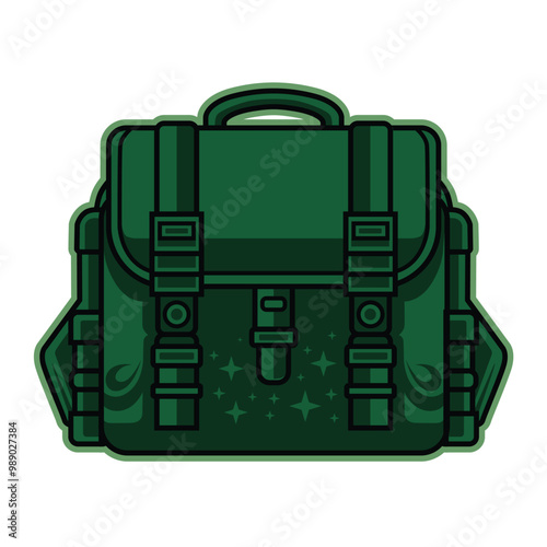 Vector illustration of adventurer bag, mountain bag, expedition bag - Back to nature