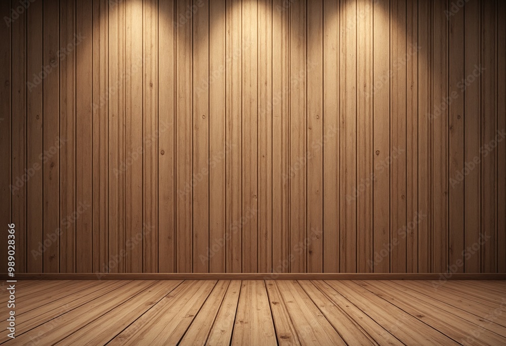 Wooden floor. Wooden wall and wooden floor. Empty room, brown wooden wall and floor Wooden floor. Wooden wall and wooden floor. Empty room, brown wooden wall and floor