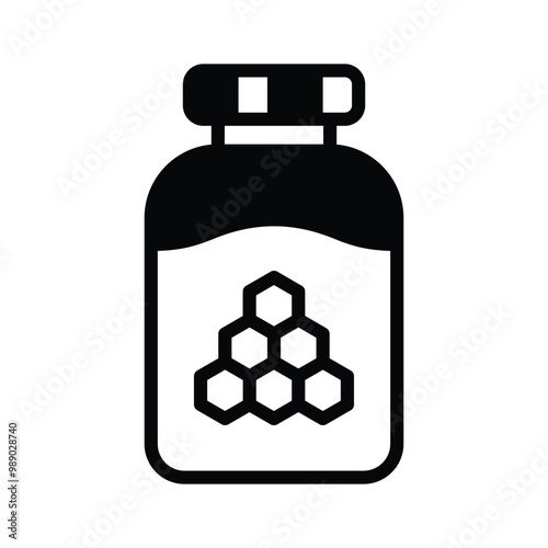 Ready to use sweet honey bottle icon ideal for food