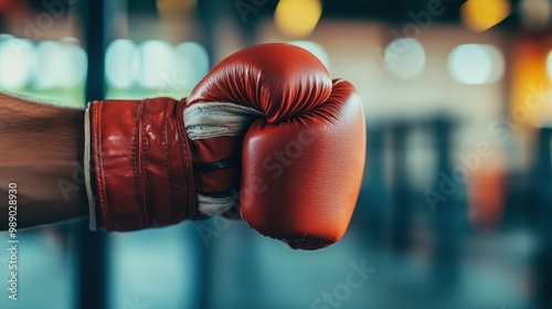 Close Up of a Fist Wrapped in a Boxing Glove