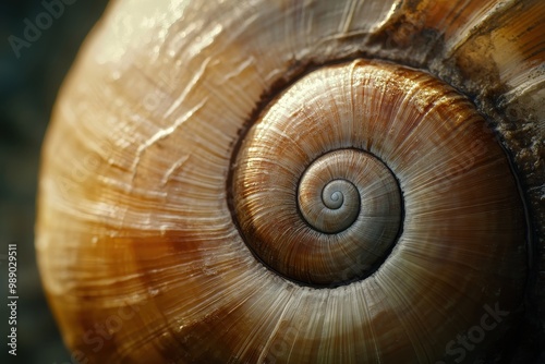 Close-Up of a Detailed Snail Shell