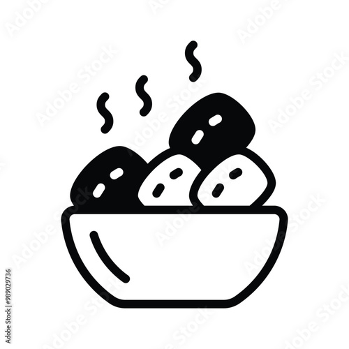 Simple food bowl icon used for serving ideas