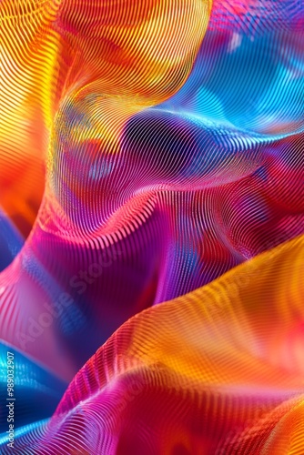 Wallpaper Mural Colorful vibrant wavy lines for background, light colorful, fun colors  Torontodigital.ca