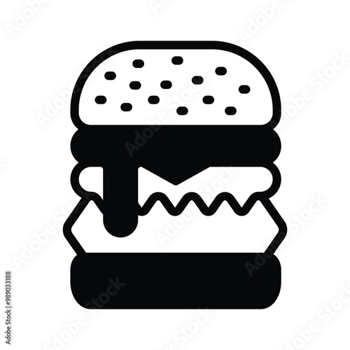 Tasty burger icon, ideal for fast food and delicious designs