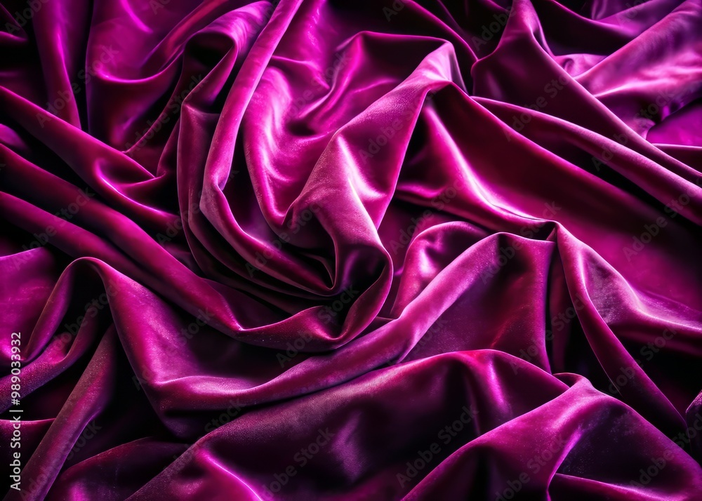Obraz premium Sumptuous velvet fabric wraps around the space, infused with deep, rich tones of purple and red, bathed in gentle, soft light, evoking a sense of luxury and refinement.