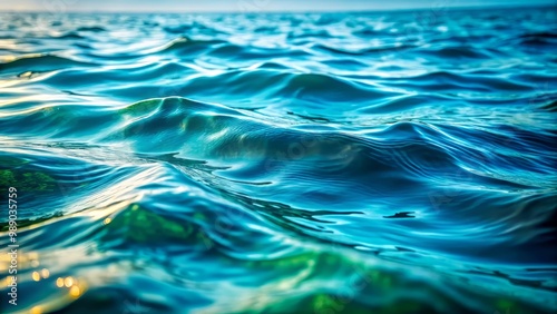 These prompts aim to evoke the described water texture, cool blues and greens, diffused light, smooth composition
