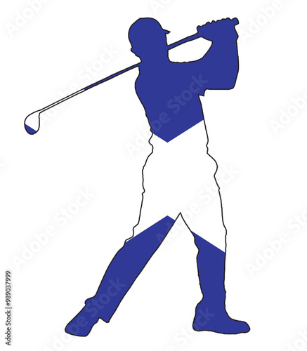 Scotland Golfer Swing Silhouette