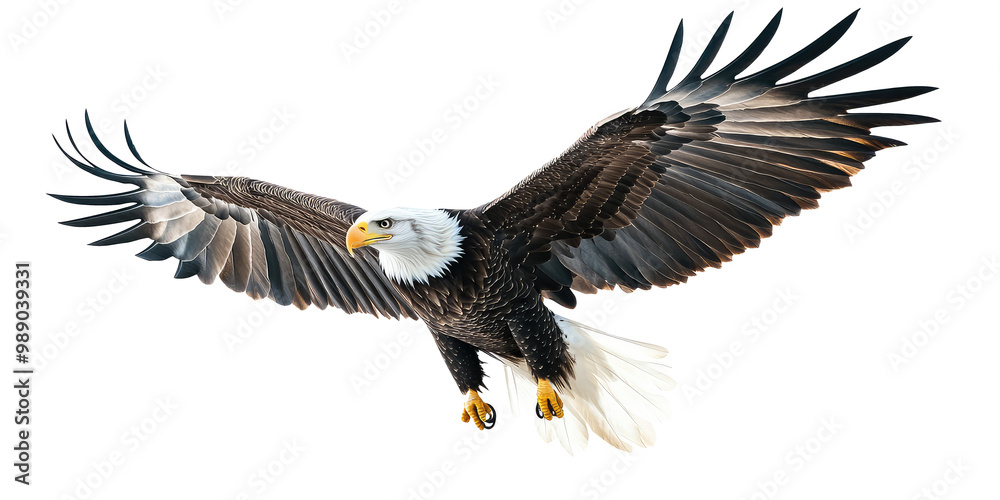 Obraz premium Flying eagle isolated Png, transparent without background.