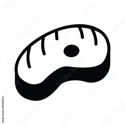 A Juicy and grilled meat cut, steak icon