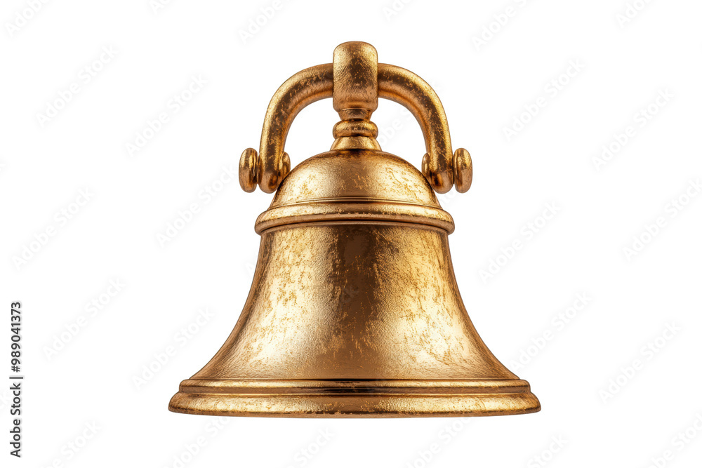 Golden bell with intricate designs, isolated on white background. transparent background Golden bell with intricate designs, isolated on white background. transparent background