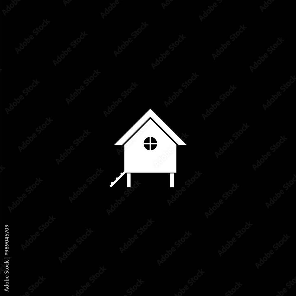 Chicken coop icon isolated on dark background Chicken coop icon isolated on dark background