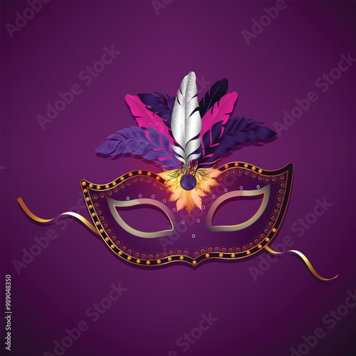 Brazilian festival Carnival mask vector illustration.