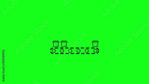 conveyor belt animation 4k video. 