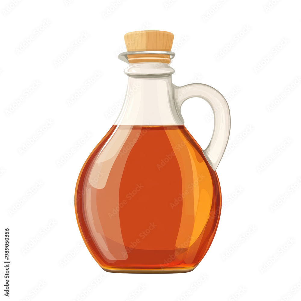 Syrup bottle with a wooden lid, white isolate background transparent background. Syrup bottle with a wooden lid, white isolate background transparent background.