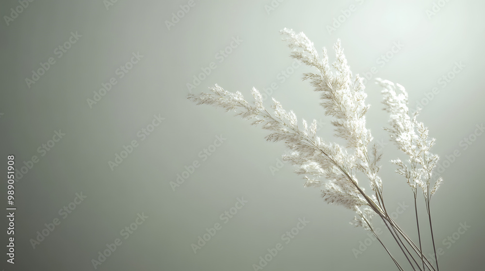 Obraz premium Pampas Grass with Green Background.