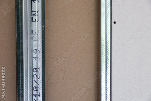 Gros plan placo isolation intérieur maison rénovation construction