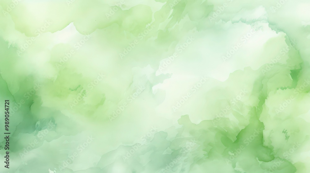 Fototapeta premium Green and white watercolor abstract background, perfect for nature themed designs, ecofriendly products, packaging, and digital wallpapers. Generative AI