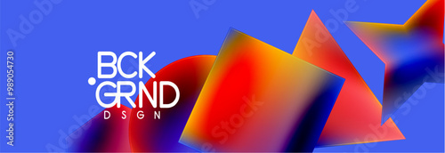 Fluid color geometric shapes abstract background. Vector Illustration For Wallpaper, Banner, Background, Card, Book Illustration, landing page