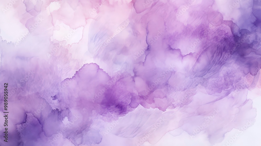 Fototapeta premium Purple and white abstract watercolor background, suitable for elegant designs, artistic projects, backgrounds, and creative concepts. Vibrant and soothing. Generative AI