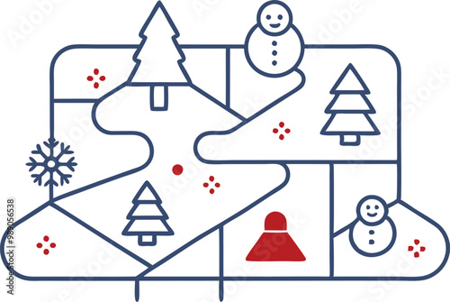 Snowy Strategy an Enchanted Winter Board Game Featuring Vivid Vectors
