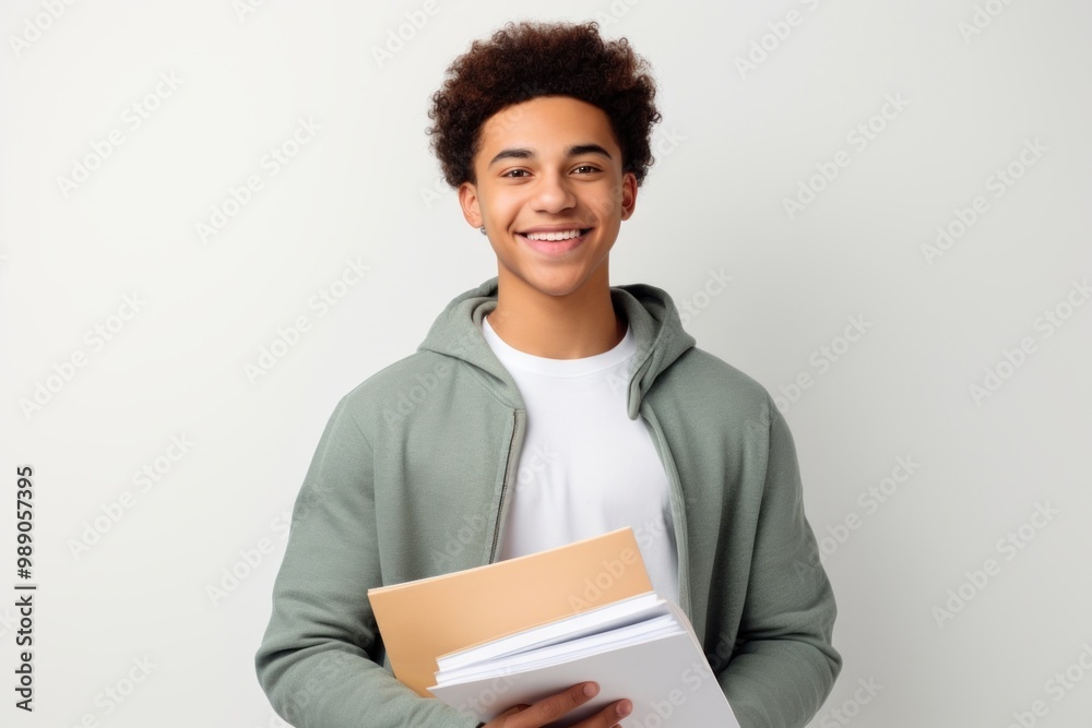 African American student reading adult smile. African American student reading adult smile.