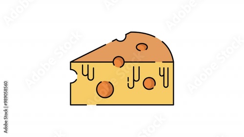 Cheese Illustration motion graphic animation with alpha channel.