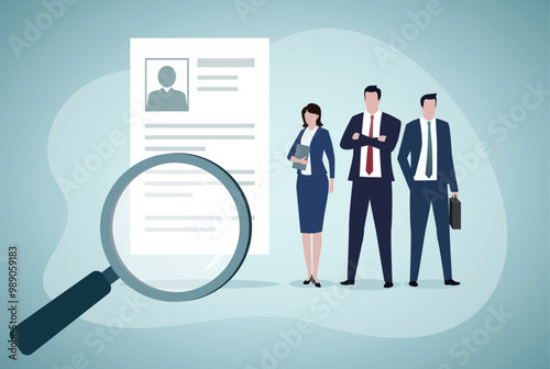 Searching the best candidate or job. Job interview, HR concept.