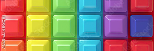 Simple Memory Game Tiles: Solid Color Squares