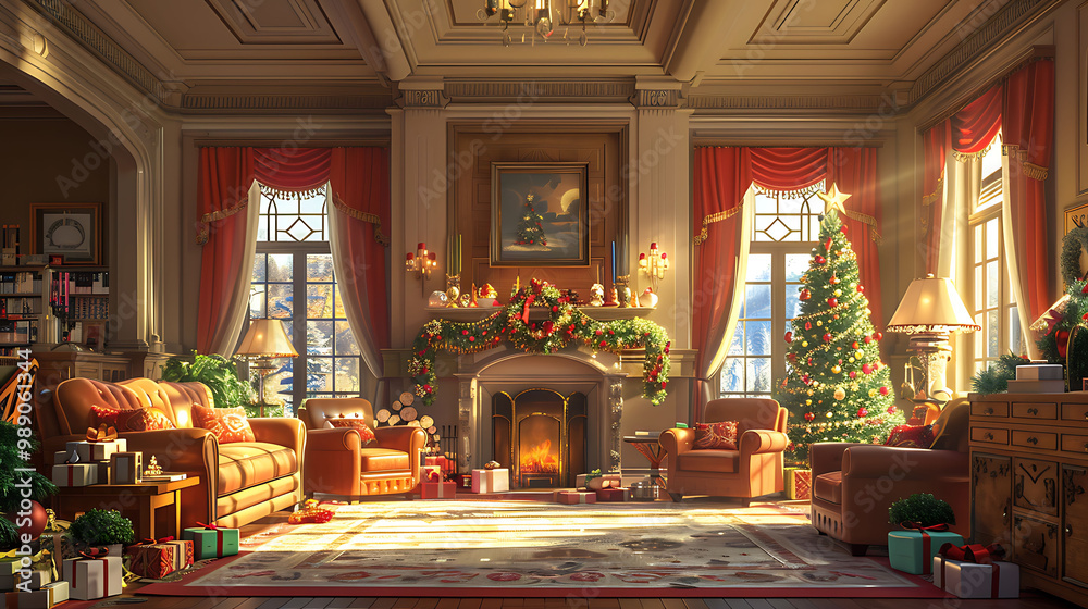 Unique Holiday Card Happy New Year designed a clean 2D layout and a spacious blank area on the lower center for a custom note subtly enhanced by light 3D textures that blend into the festive design