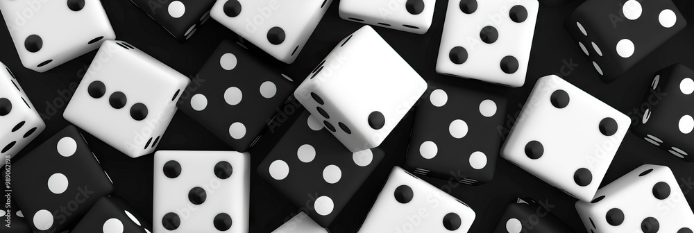 Simple Dominoes Pattern: Black and White Polka Dots Simple Dominoes Pattern: Black and White Polka Dots