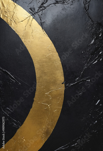 black grunge wall with golden paint