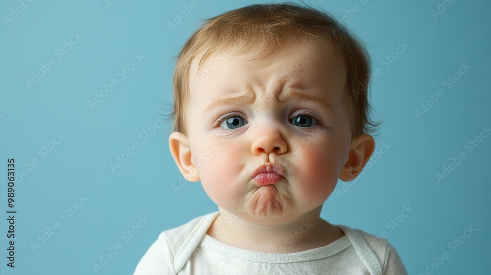 Infant Pouting with Trembling Lip Expression Infant Pouting with Trembling Lip Expression