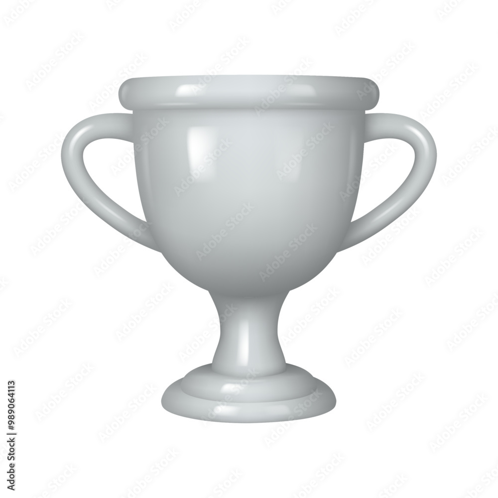 Silver winner prize championship award, trophy cup 3D illustration in realistic style. Vector tournament and championship goblet, education contest prize. Sport competition success, second place Silver winner prize championship award, trophy cup 3D illustration in realistic style. Vector tournament and championship goblet, education contest prize. Sport competition success, second place