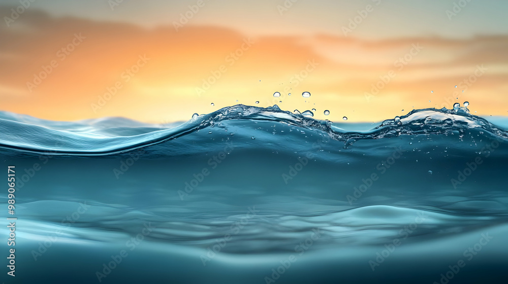 Water Waves at Sunset: A Beautiful Ocean Scene