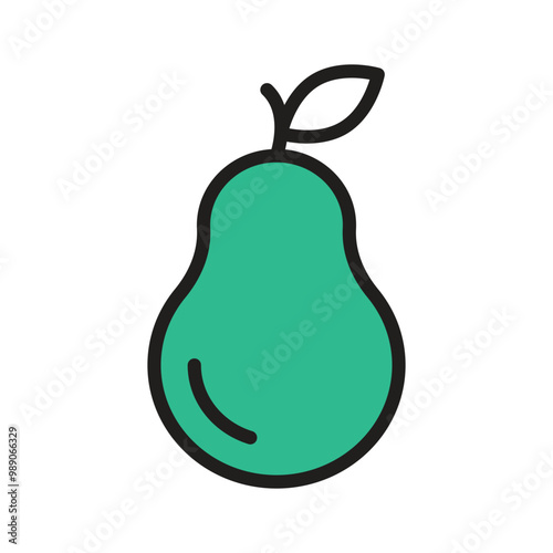 Juicy pear icon for fresh and healthy eating