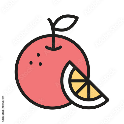 Vibrant orange icon, great for fruit and refreshment