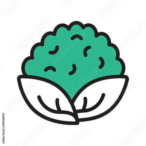 Fresh cauliflower icon, ideal for healthy eating and cooking,