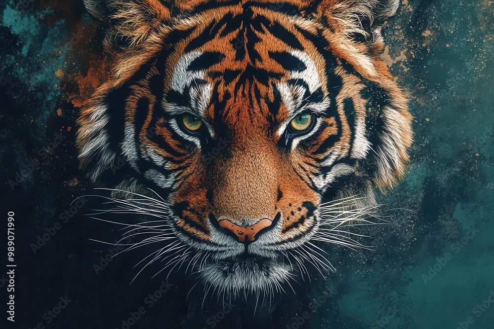 Naklejka premium Urban wildlife flat design top view animals water color Split-complementary color scheme