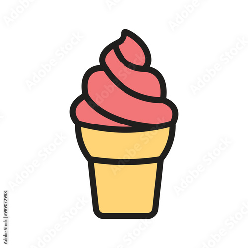 Waffle ice cream cone icon for delightful desserts