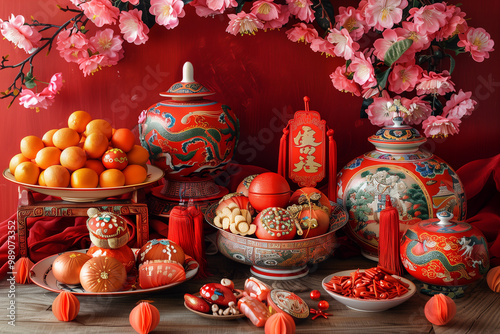 Celebrate Chinese New Year. Symbols of Chinese New Year. photo