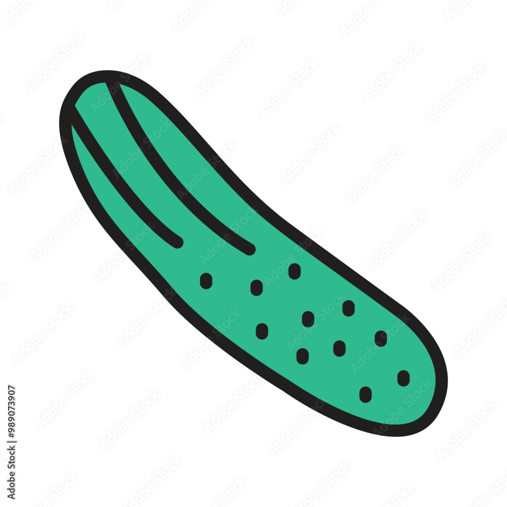 Cucumber icon featuring cool, refreshing vegetable Cucumber icon featuring cool, refreshing vegetable