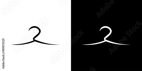 Hanger icon logo line abstract background vector black fashion business