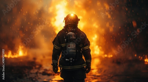 A somber image depicting the silhouette of a firefighter, in a shadowy, tense atmosphere, representing the hidden crisis of a stressful situation, set against a muted background 