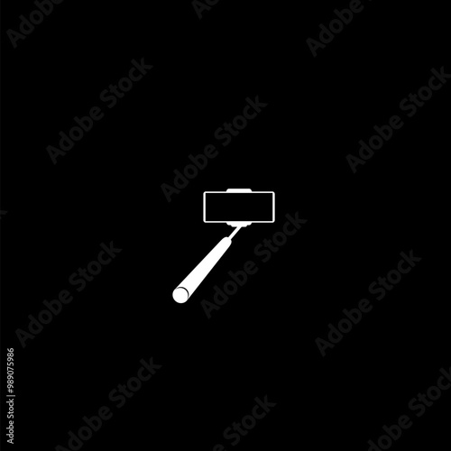 Selfie stick icon isolated on dark background