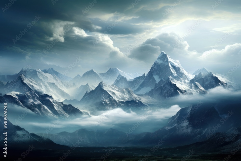 custom made wallpaper toronto digitalMountain range landscape panoramic outdoors.