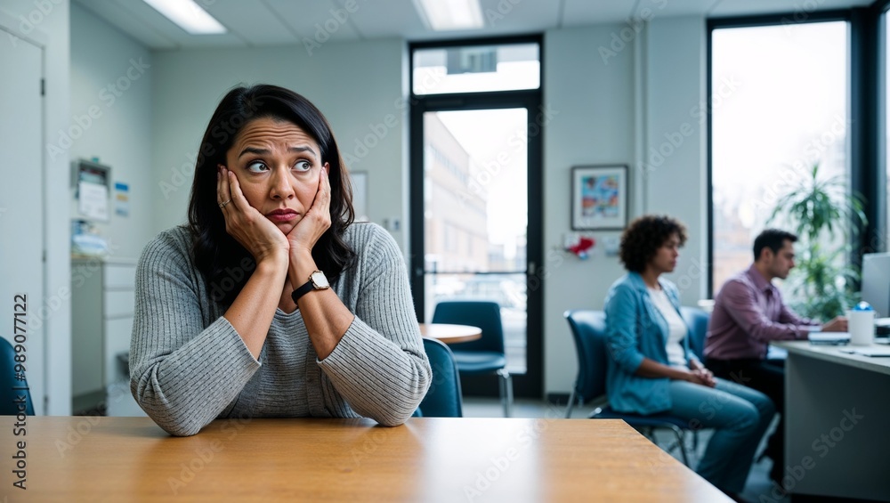 bored mother waiting in a doctors office background bored mother waiting in a doctors office background