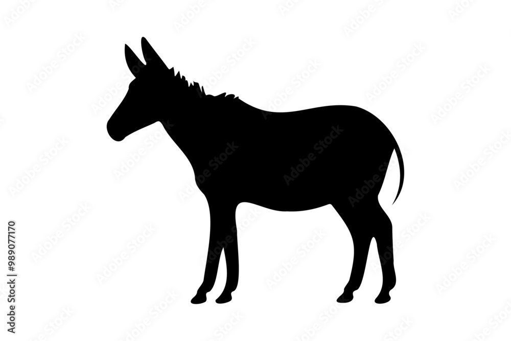 Fototapeta premium Donkey silhouette on transparent background