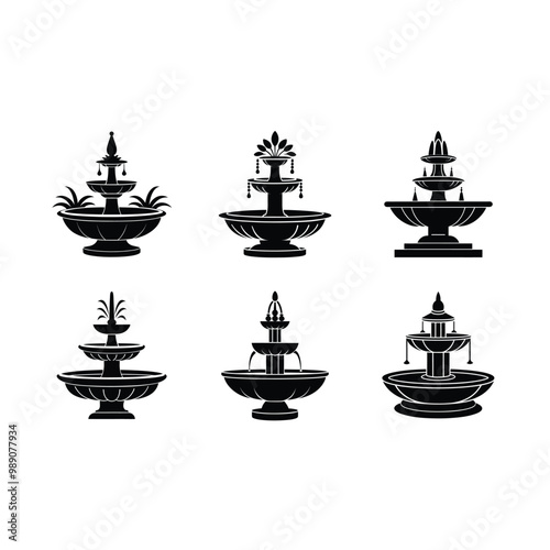 Stunning generative AI vector fountain design, perfect for printable projects