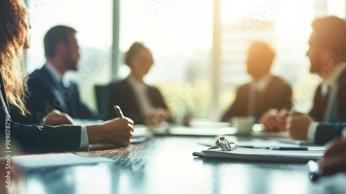 A leadership team reviewing an ethical code of conduct during a board meeting